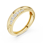 Load image into Gallery viewer, Wave Band Mens Ring — 0.14ct
