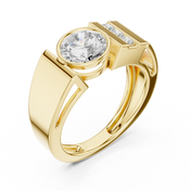 Channel Shoulder Mens Ring — 1.21ct