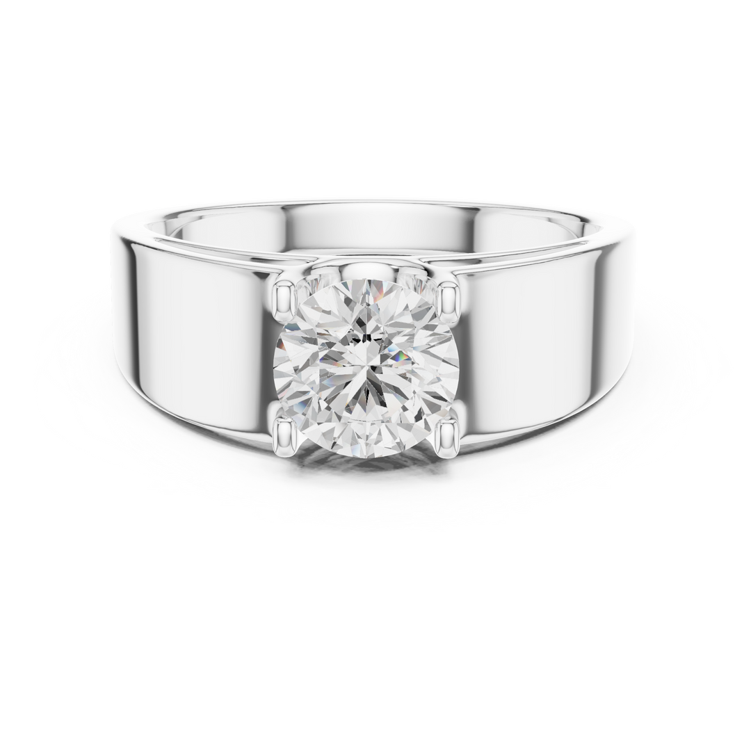 Classic Solitaire Mens Ring — 0.95ct
