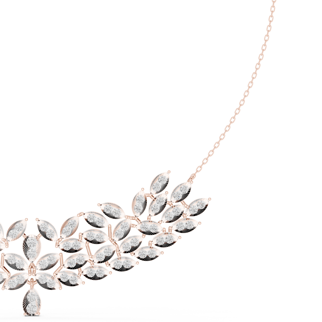 Peacock Fan Choker Necklace — 4.24ct