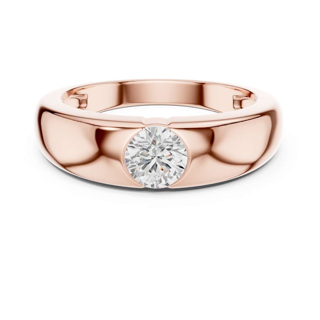 Smooth Dome Mens Ring — 0.01ct