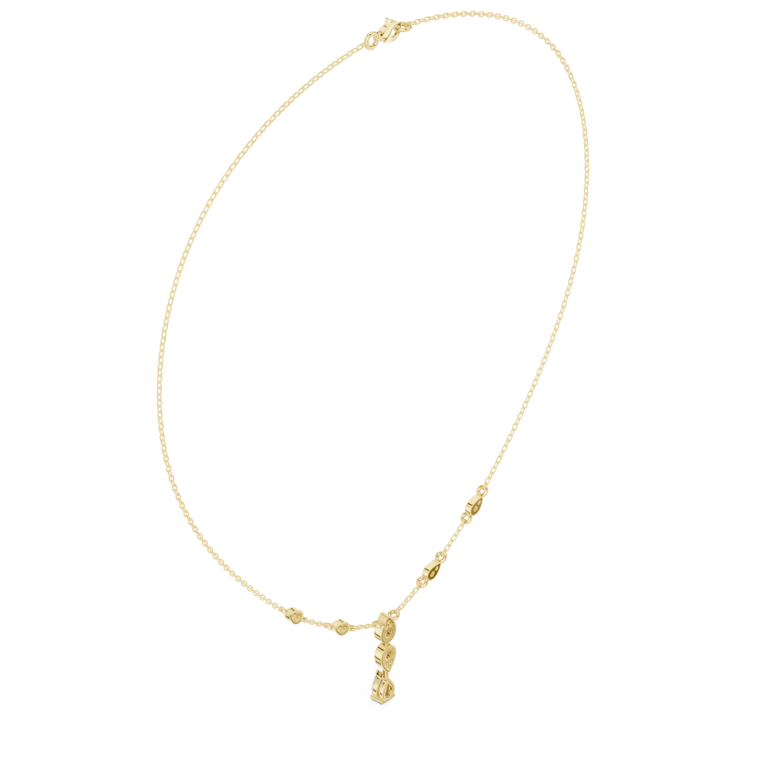 Pear Cluster Drop Necklace — 0.64ct