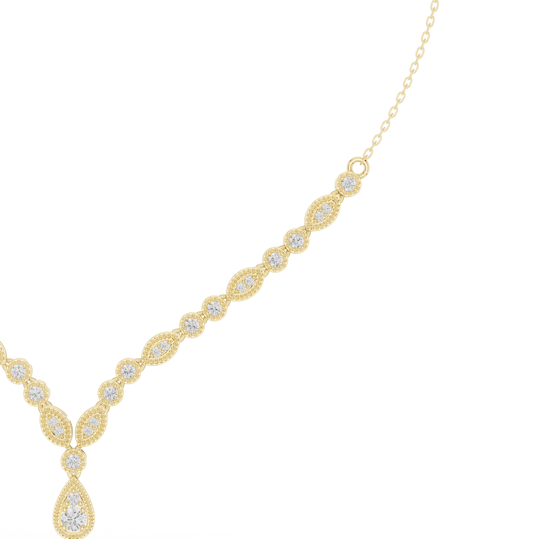 Floral Cluster Y Necklace — 1.14ct