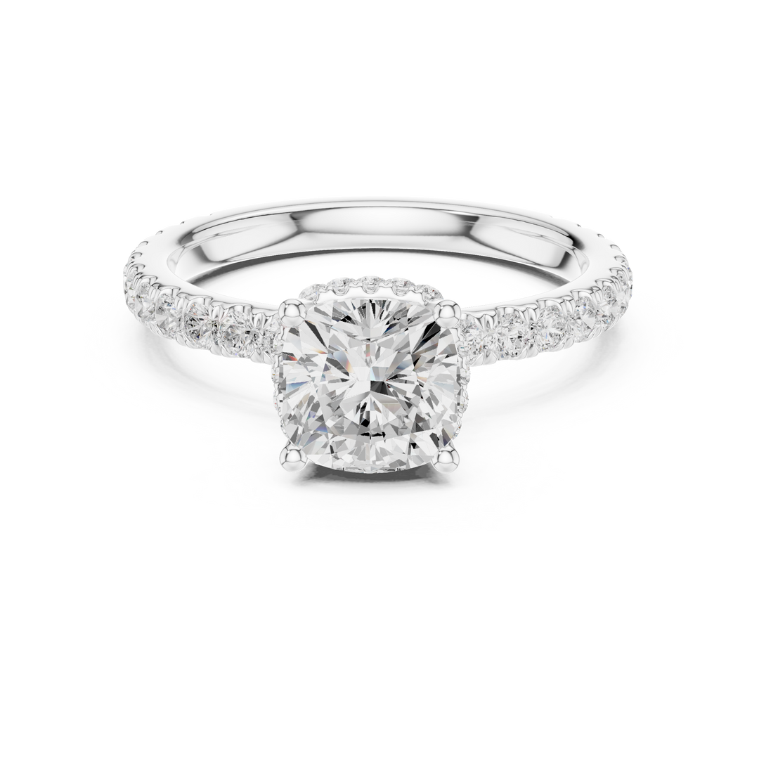 Celeste 1.50ct Cushion Diamond Halo Engagement Ring