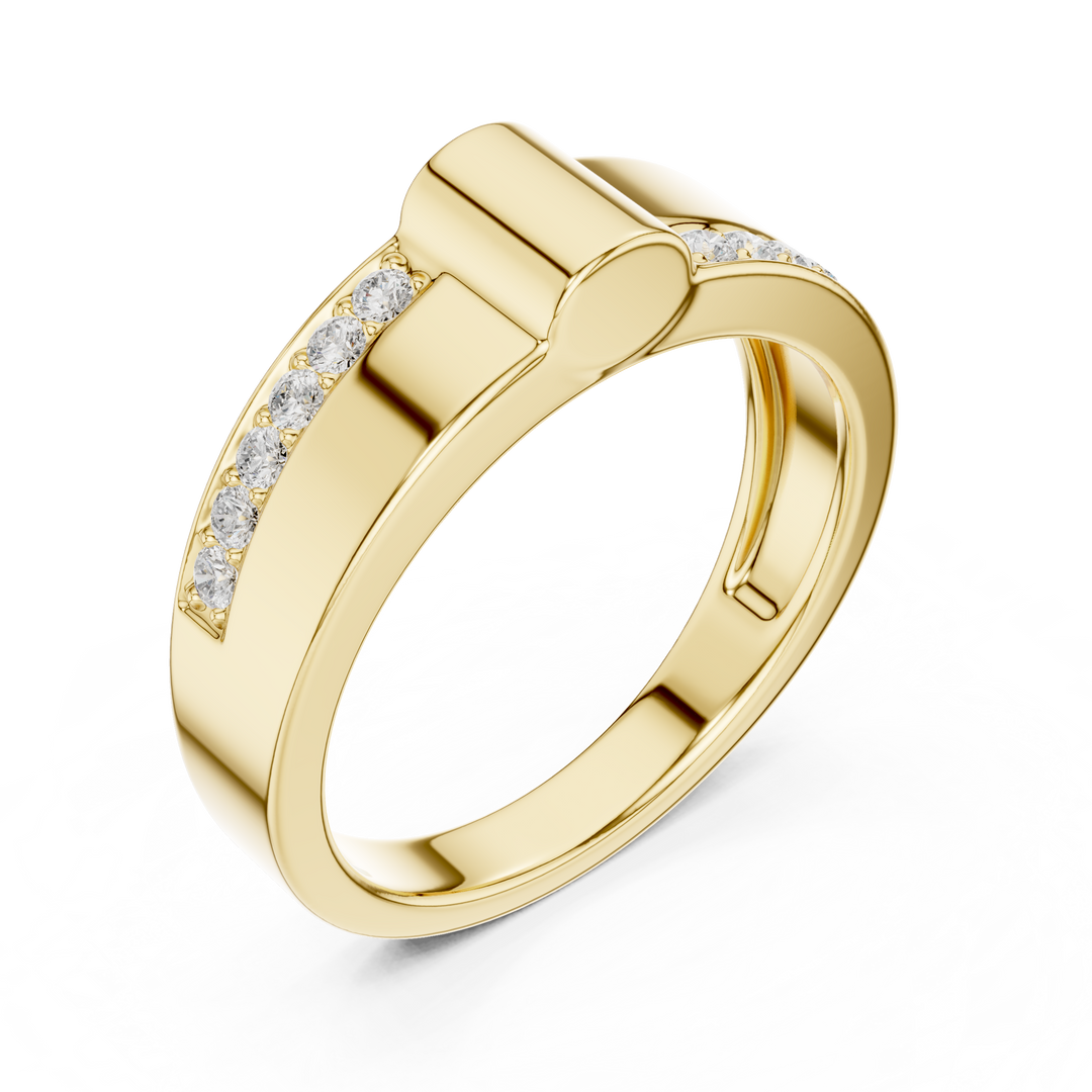 Geometric Sweep Mens Ring — 0.18ct