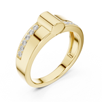 Load image into Gallery viewer, Geometric Sweep Mens Ring — 0.18ct
