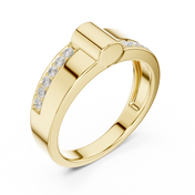 Geometric Sweep Mens Ring — 0.18ct