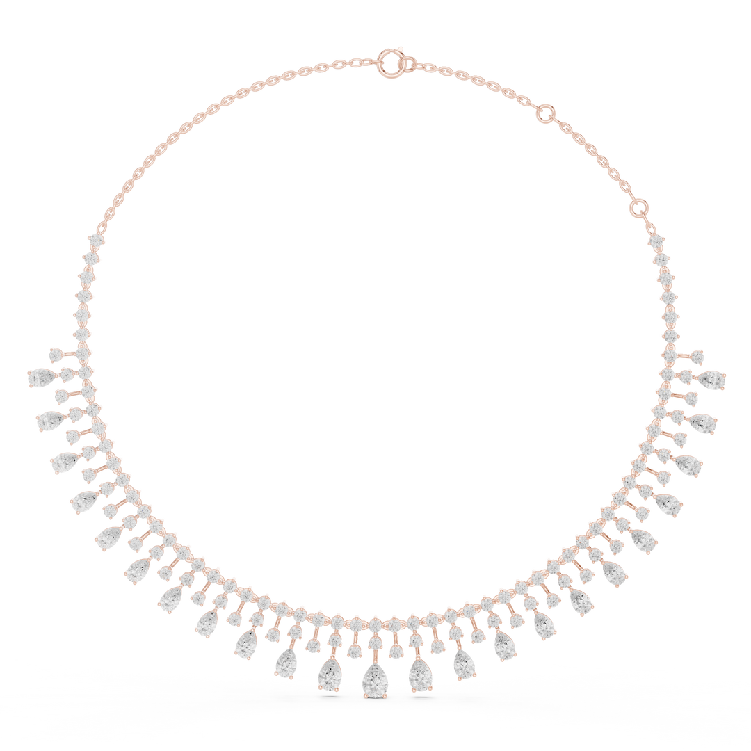 Grand Pear Fringe Necklace — 13.54ct