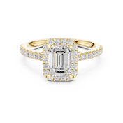 Solitaire Emerald Cut Diamond Accent Ring