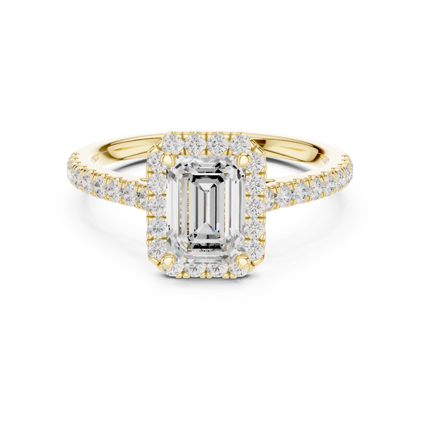 Solitaire Emerald Cut Diamond Accent Ring