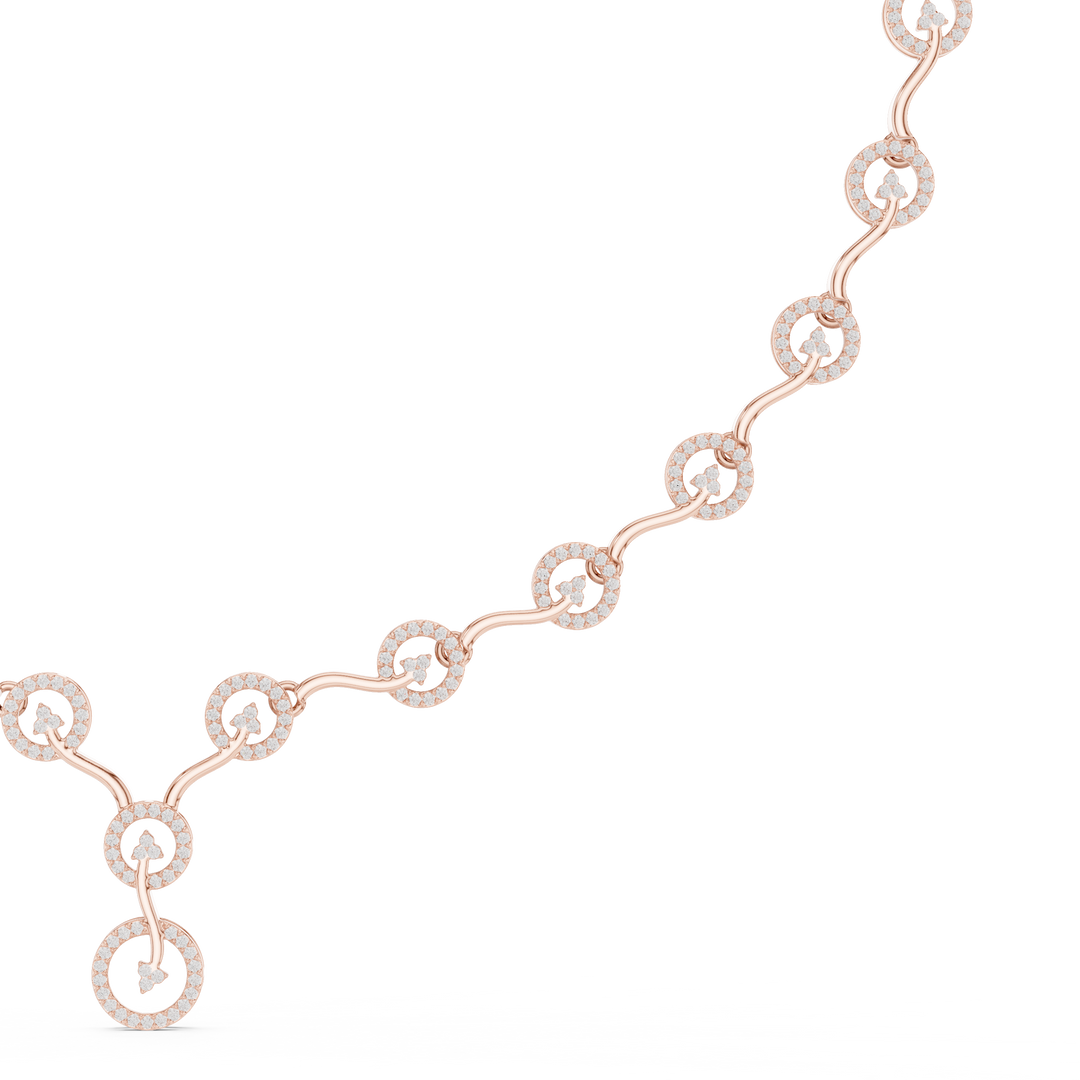 Circular Link Station Necklace — 1.47ct