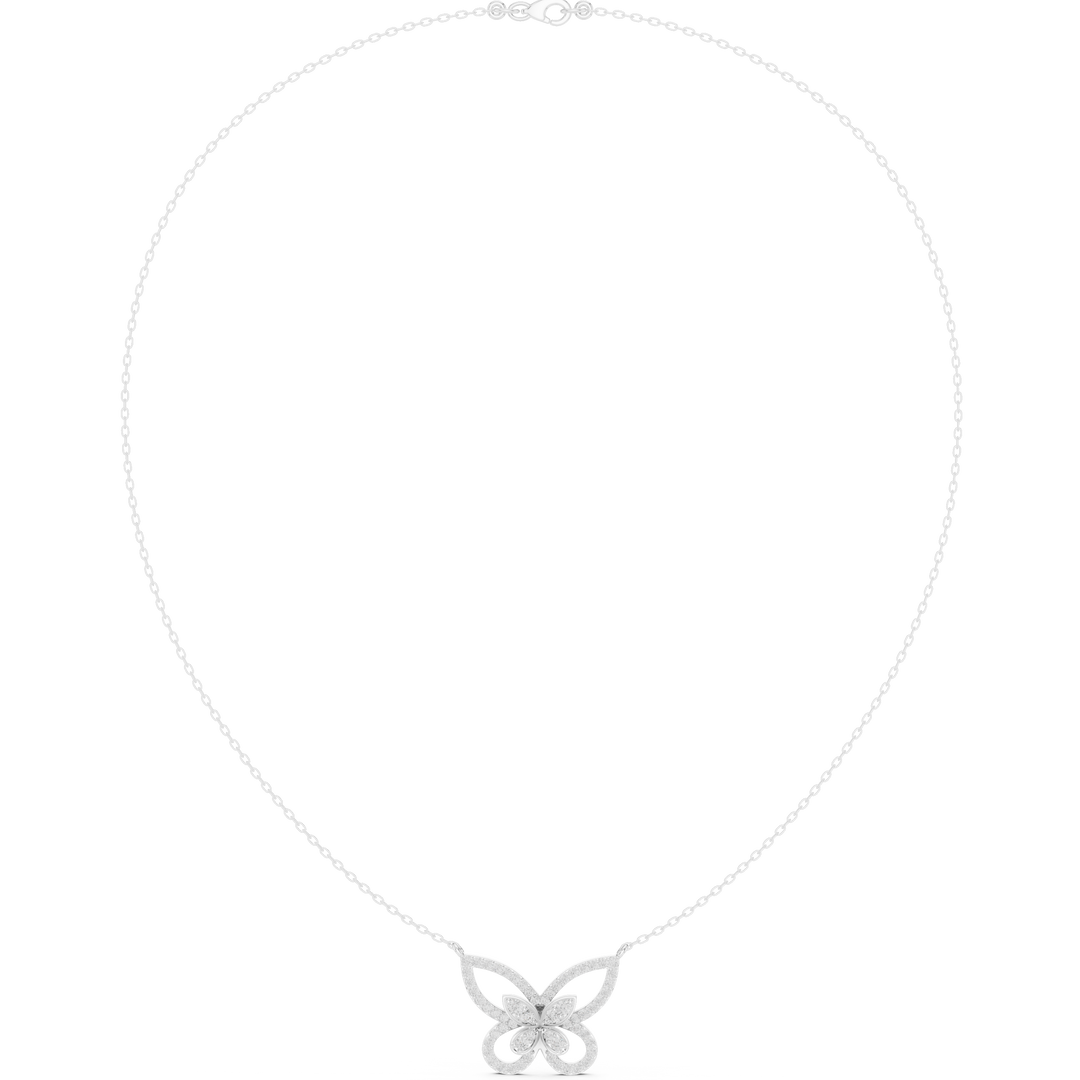 Diamond Butterfly Pendant Necklace — 0.73ct