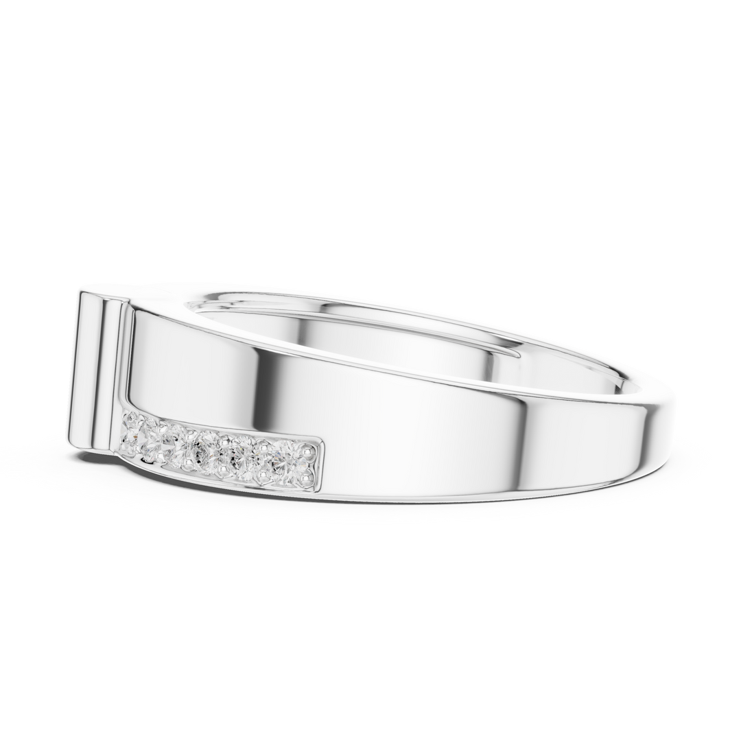 Geometric Sweep Mens Ring — 0.18ct