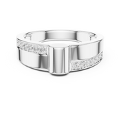 Geometric Sweep Mens Ring — 0.18ct