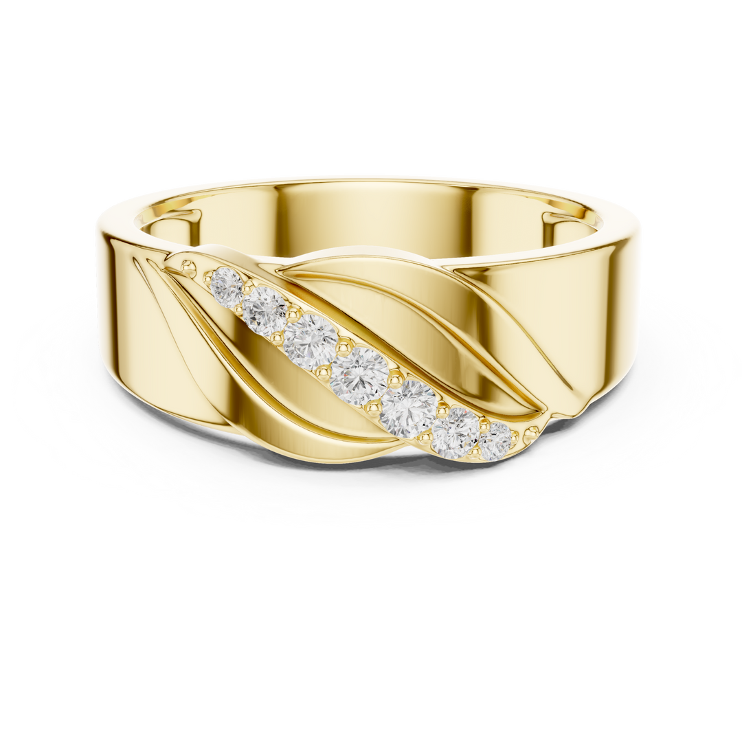 Graduated Diagonal Mens Ring — 0.14ct