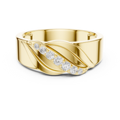 Graduated Diagonal Mens Ring — 0.14ct