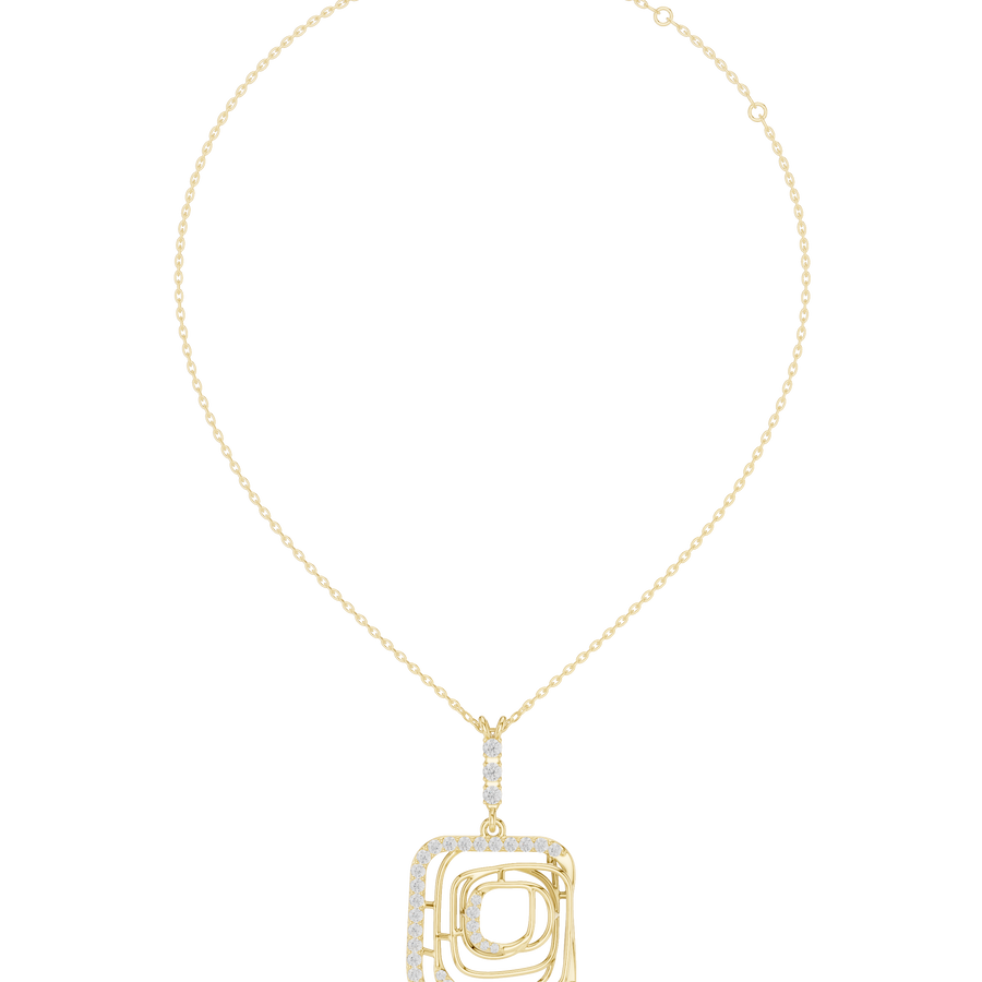 Square Spiral Pendant Necklace — 0.47ct