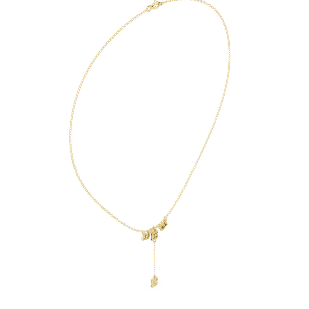 Architectural Y-Drop Necklace — 0.53ct