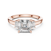 Versailles Asscher Three-Stone Diamond Ring