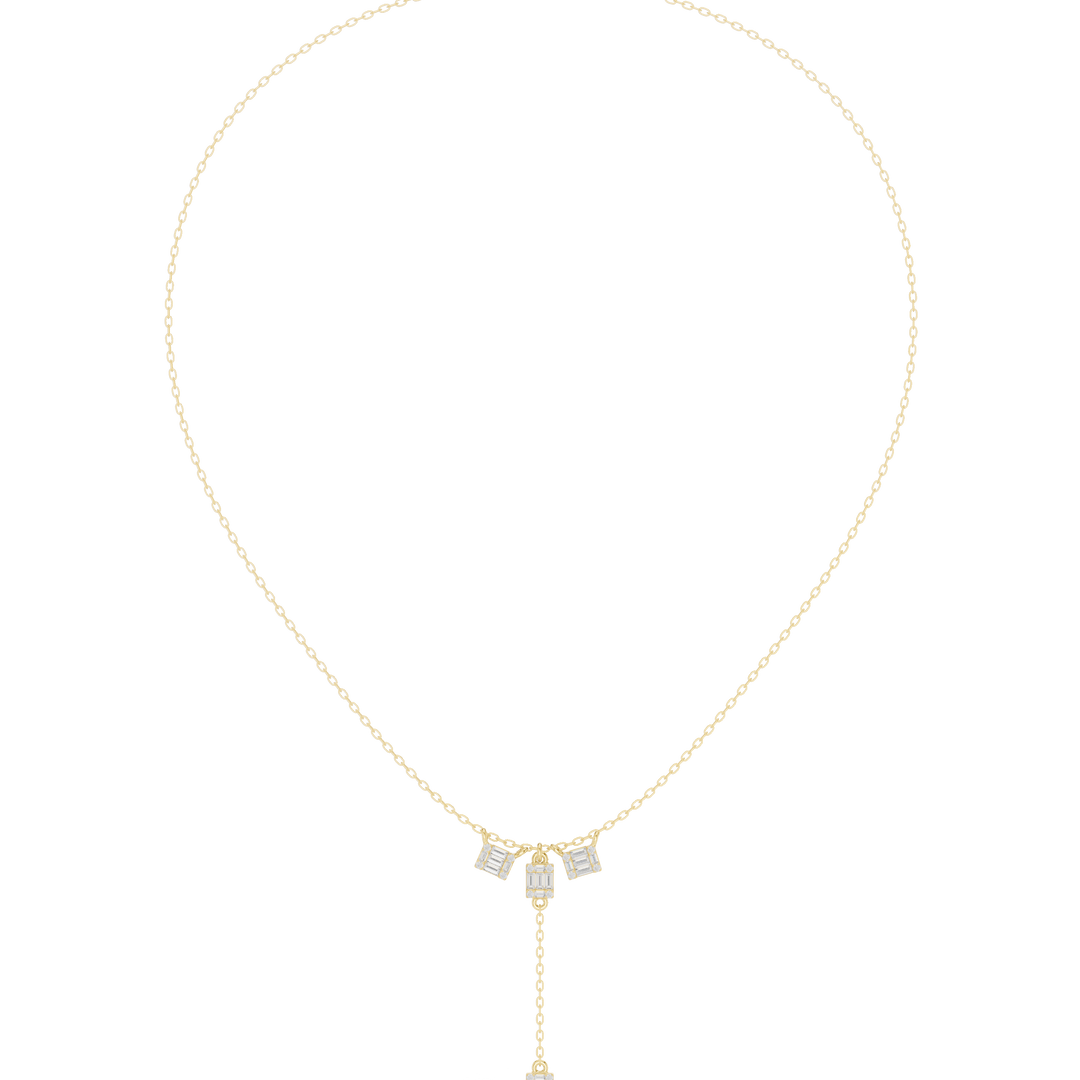 Architectural Y-Drop Necklace — 0.53ct