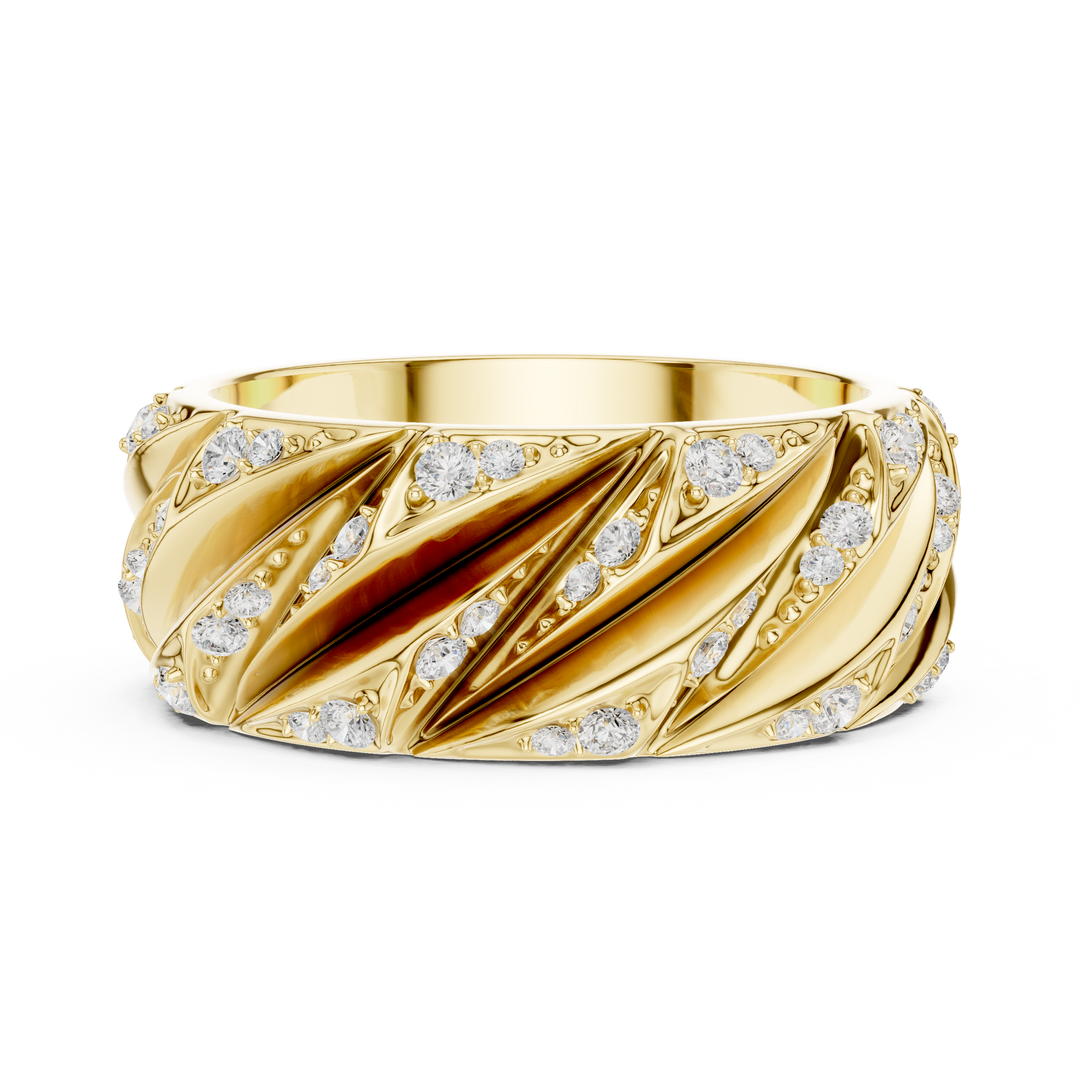 Twisted Rope Mens Ring — 0.63ct