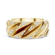 Twisted Rope Mens Ring — 0.63ct