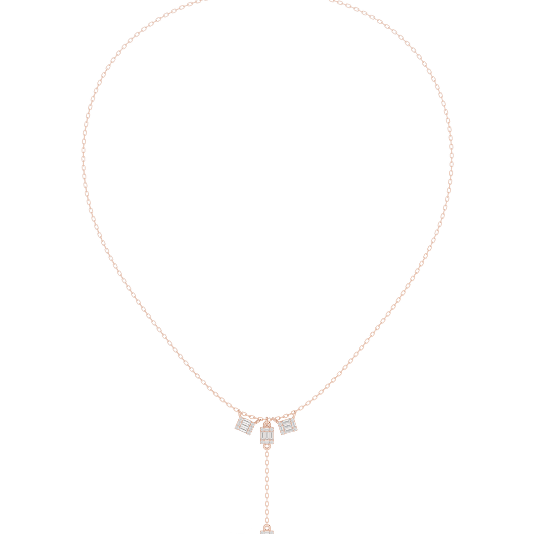 Architectural Y-Drop Necklace — 0.53ct