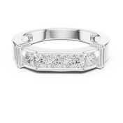 Five Stone Bar Mens Ring — 0.55ct