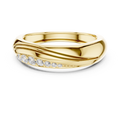 Wave Band Mens Ring — 0.14ct