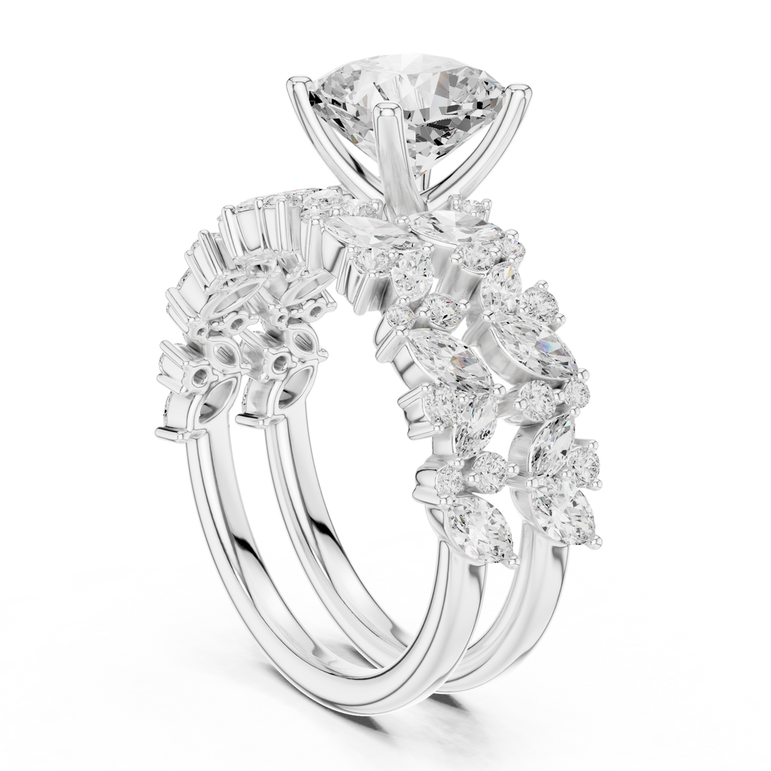 Baroque 1.73ct Cushion Cut Diamond Ring