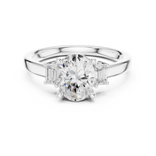 Marquette Oval Three-Stone Diamond Ring