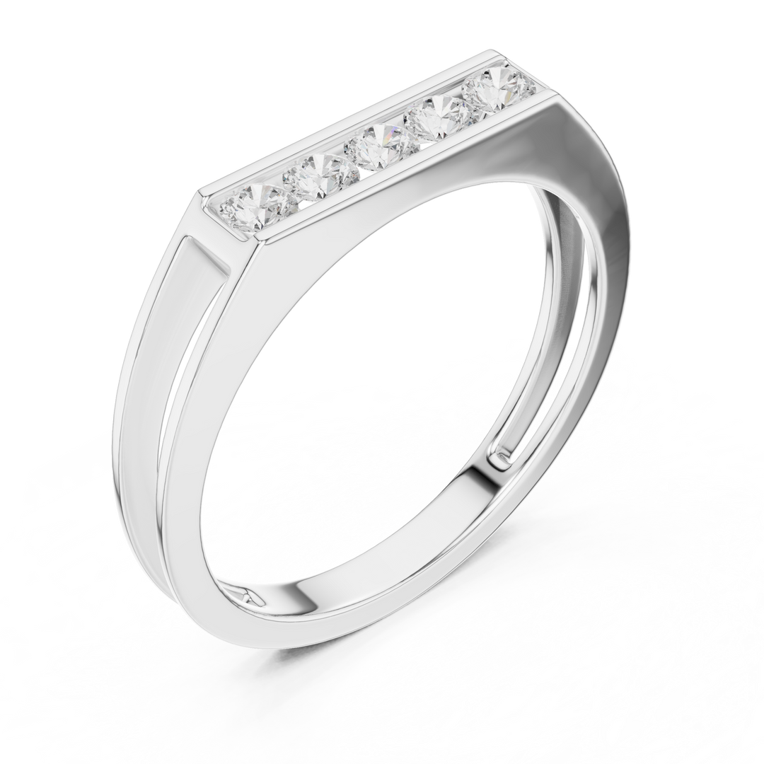 Marquise Channel Mens Ring — 0.50ct