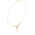 Load image into Gallery viewer, Floral Y-Drop Pearl Necklace — 0.39ct

