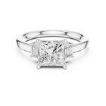 Load image into Gallery viewer, Royale Princess Cut Three-Stone Diamond Engagement Ring
