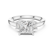 Royale Princess Cut Three-Stone Diamond Engagement Ring