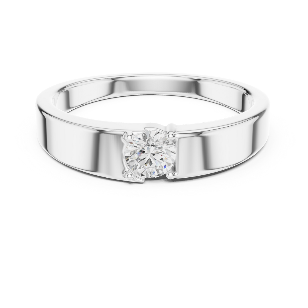 Tapered Solitaire Mens Ring — 0.30ct
