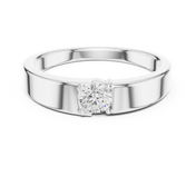 Tapered Solitaire Mens Ring — 0.30ct