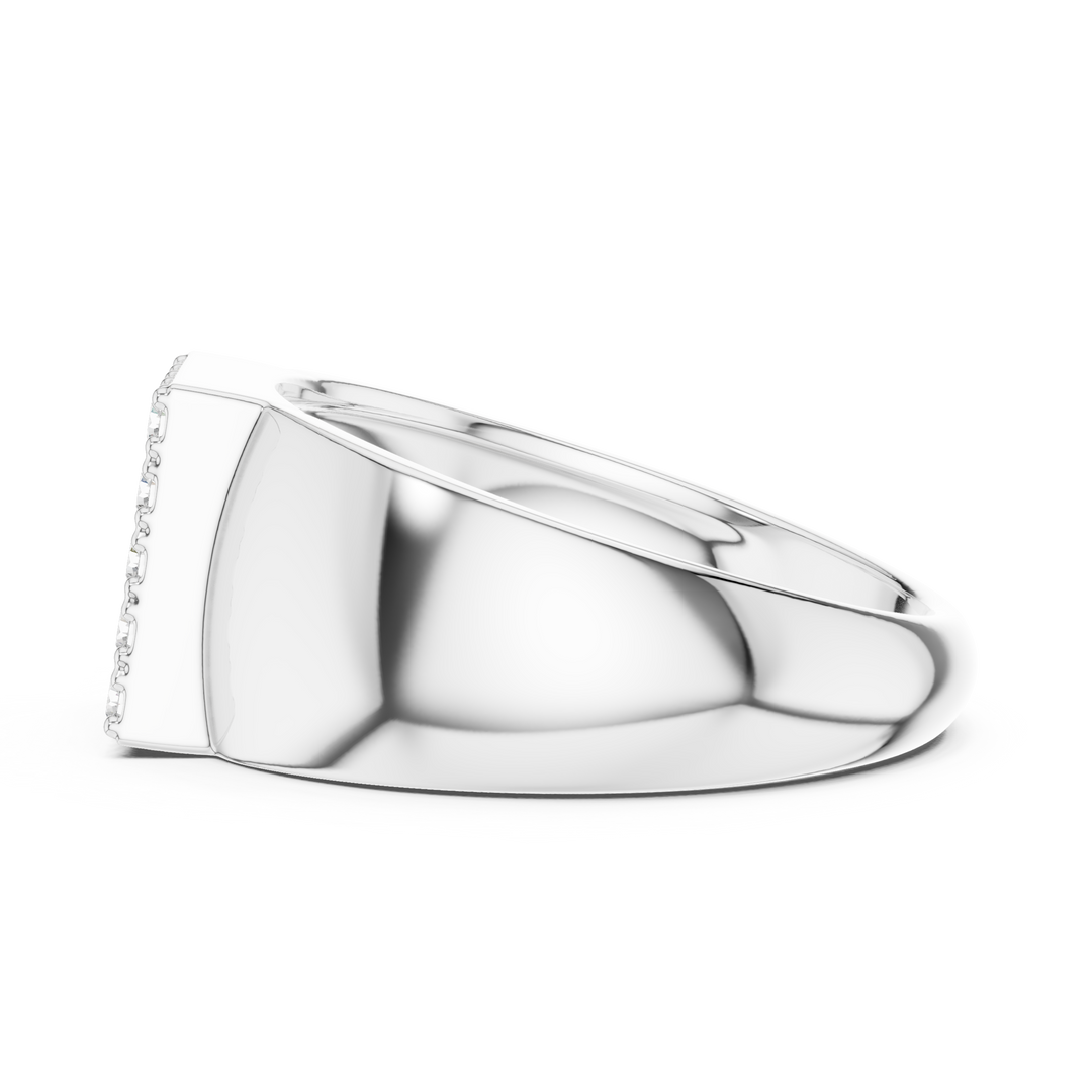 Rectangular Pavé Signet Mens Ring — 0.45ct