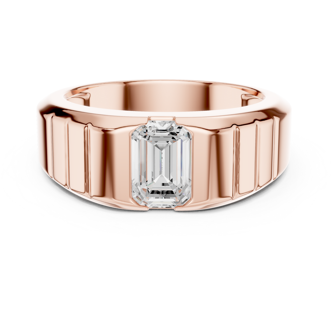 Angular Channel Mens Ring — 0.95ct