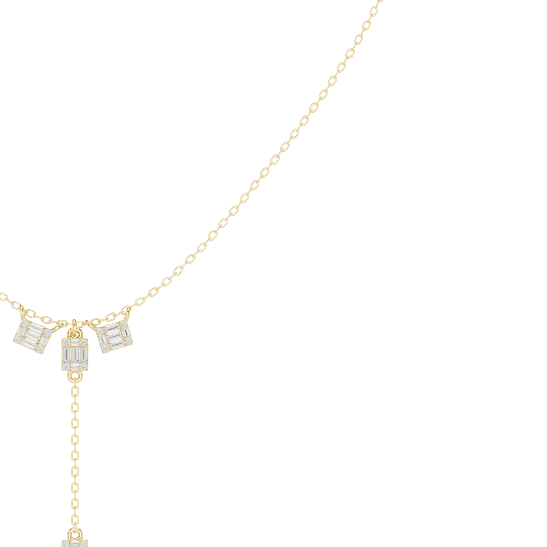 Architectural Y-Drop Necklace — 0.53ct
