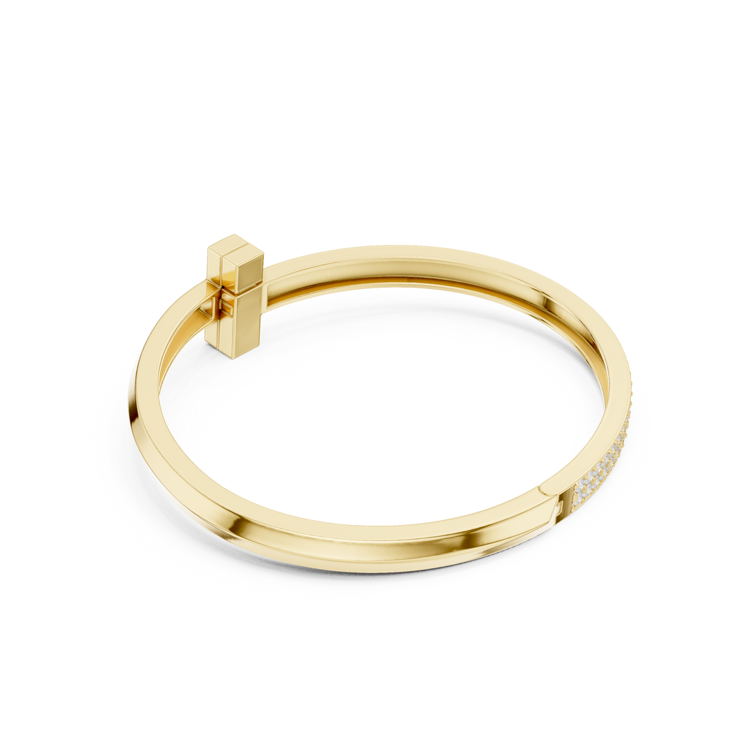 Wide Pavé Bangle Men's Bracelet — 2.58ct