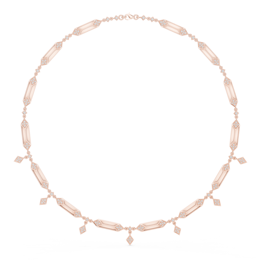 Geometric Bar Station Necklace — 1.34ct