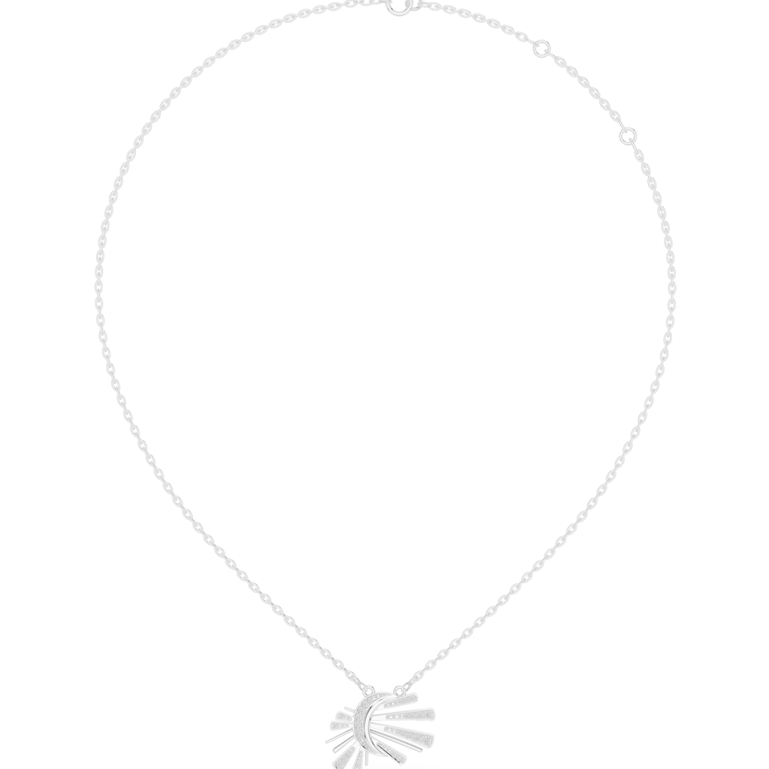 Starburst Sunray Pendant Necklace — 0.30ct