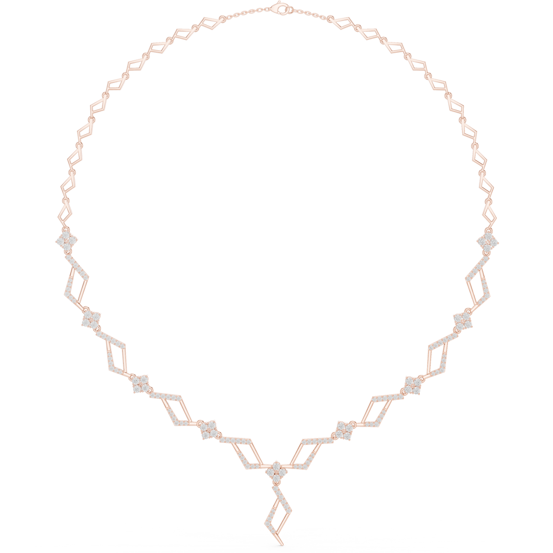 Geometric Chain Station Necklace — 2.95ct