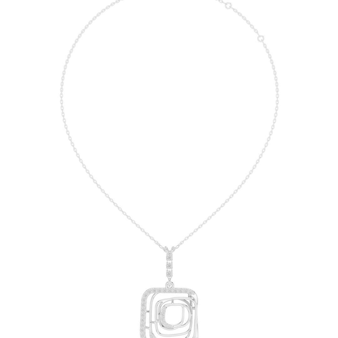 Square Spiral Pendant Necklace — 0.47ct