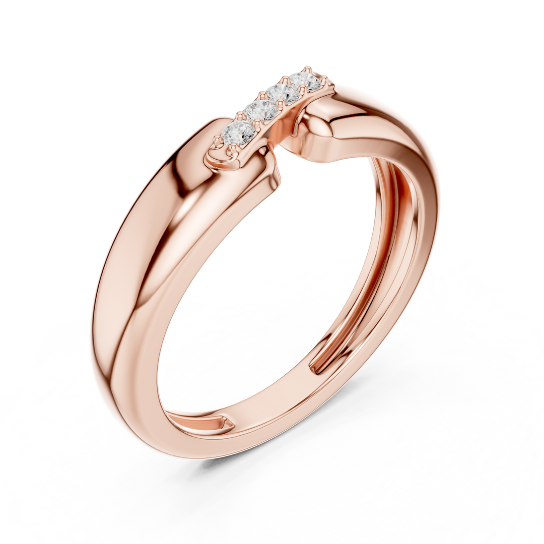 Diagonal Four Mens Ring — 0.07ct