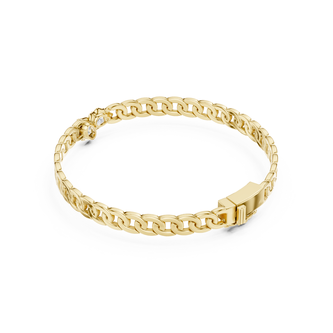 Curb Chain Station Men's Bracelet — 1.03ct