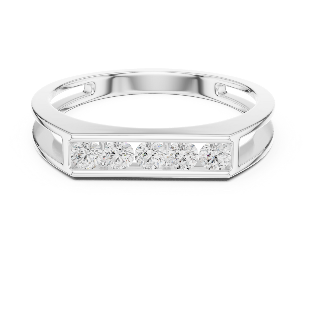 Marquise Channel Mens Ring — 0.50ct