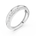 Load image into Gallery viewer, Wave Band Mens Ring — 0.14ct
