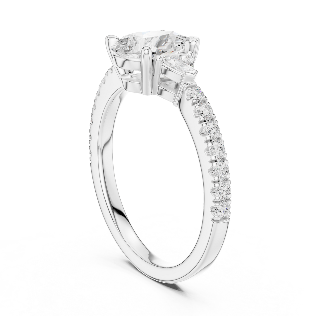 Dewdrop Pear Cut Diamond Ring